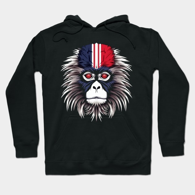 Patriotic Snow Monkey Hoodie by JH Mart